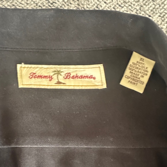 Tommy Bahama Dark Camp Shirt with Embroidered Details - Picture 2 of 6